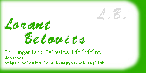 lorant belovits business card